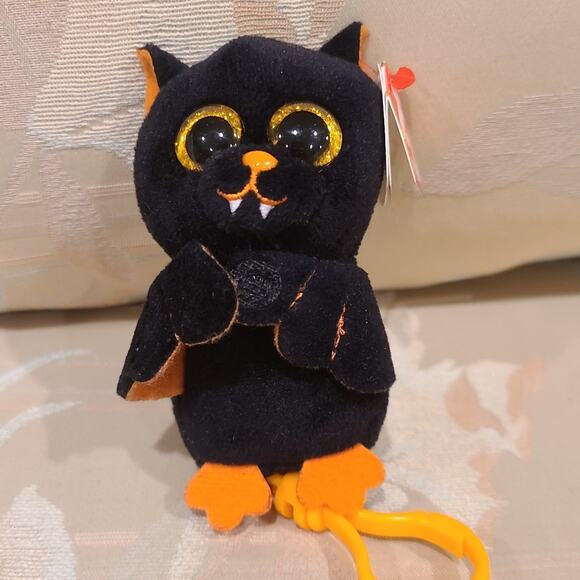 Ty Beanie Boo Nyx the Bat Plush Keychain Halloween Stuffed Animal Seasonal 2024 - Picture 1 of 4